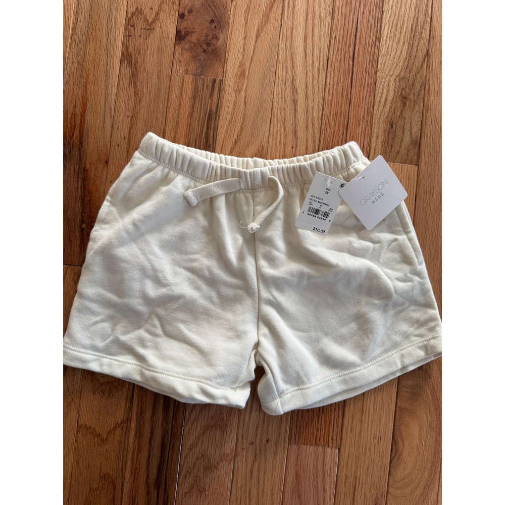 Grayson Mini 5T Off-White Shorts Elastic Waist and Pockets Unisex